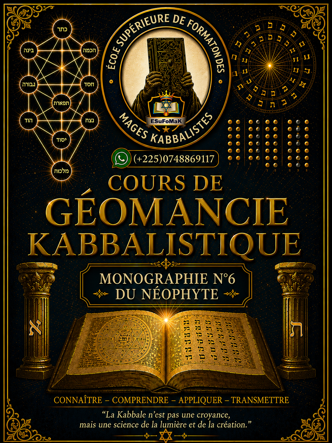 Cours de Géomancie kabbalistique/ monographie N°6 du Néophyte
