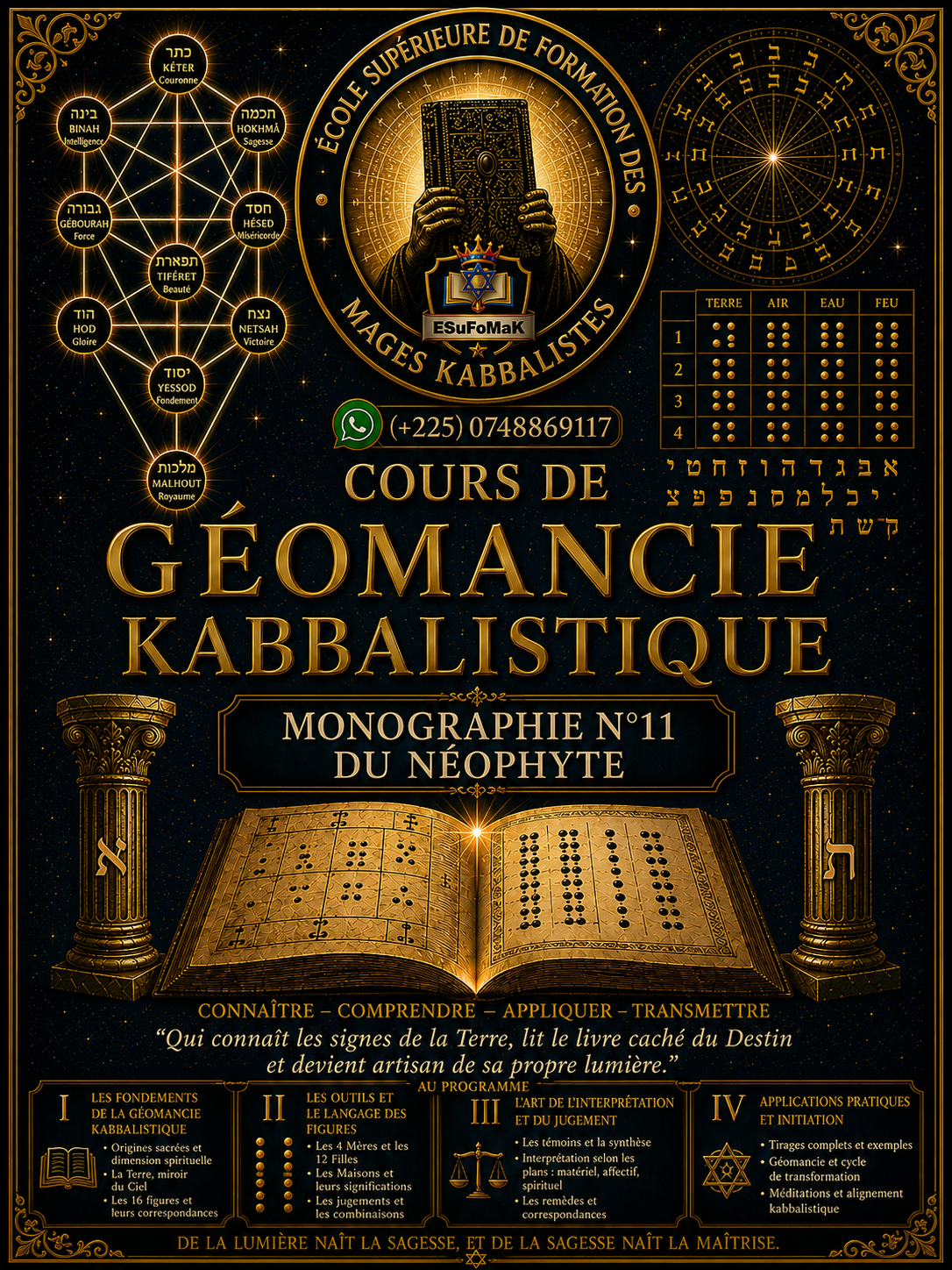 Cours de Géomancie kabbalistique/monographie N°11 du Néophyte