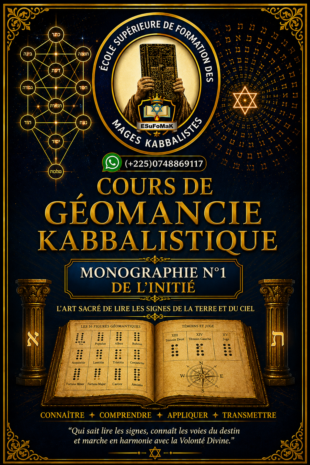 Cours de Géomancie kabbalistique/monographie N°1 de l&rsquo;Initié